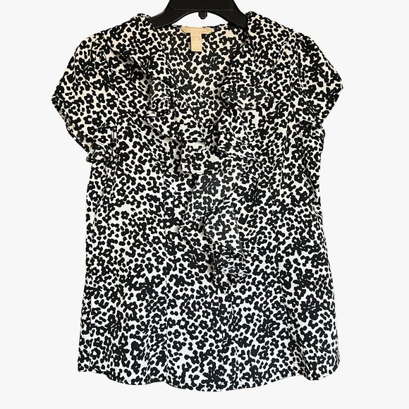 Banana Republic • floral-print ruffle cap-sleeve‎ blouse - Picture 1 of 5